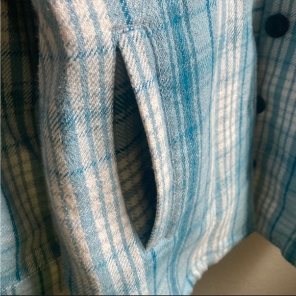 Lucky Brand blue paid shacket shirt jacket - Picture 4 of 11